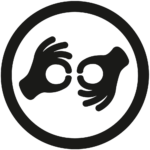 Symbol: Dolmetsch-Angebote in Gebärdensprache